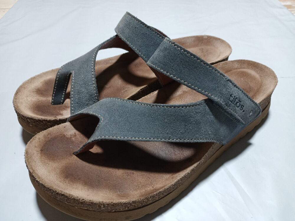 Taos Women's Comfort Wedge Sandal Us 6.5 / 7 Blue Leather